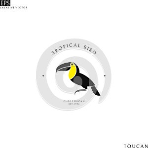 Tropical bird. Logo template
